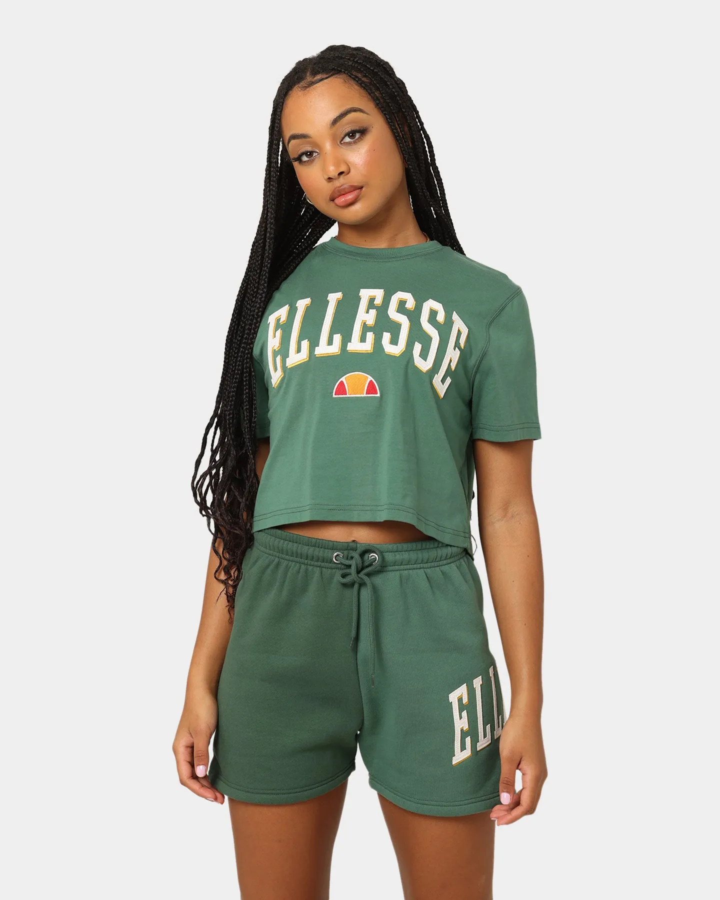 Ellesse Women's Mondo Crop T-Shirt Dark Green