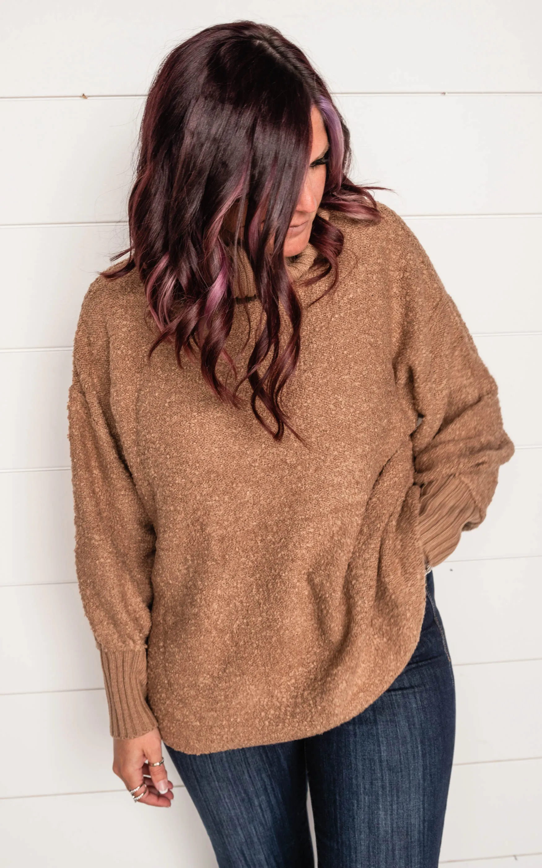 EMBRACING TURTLENECK LONG SLEEVE OVERSIZED SWEATER  | FINAL SALE