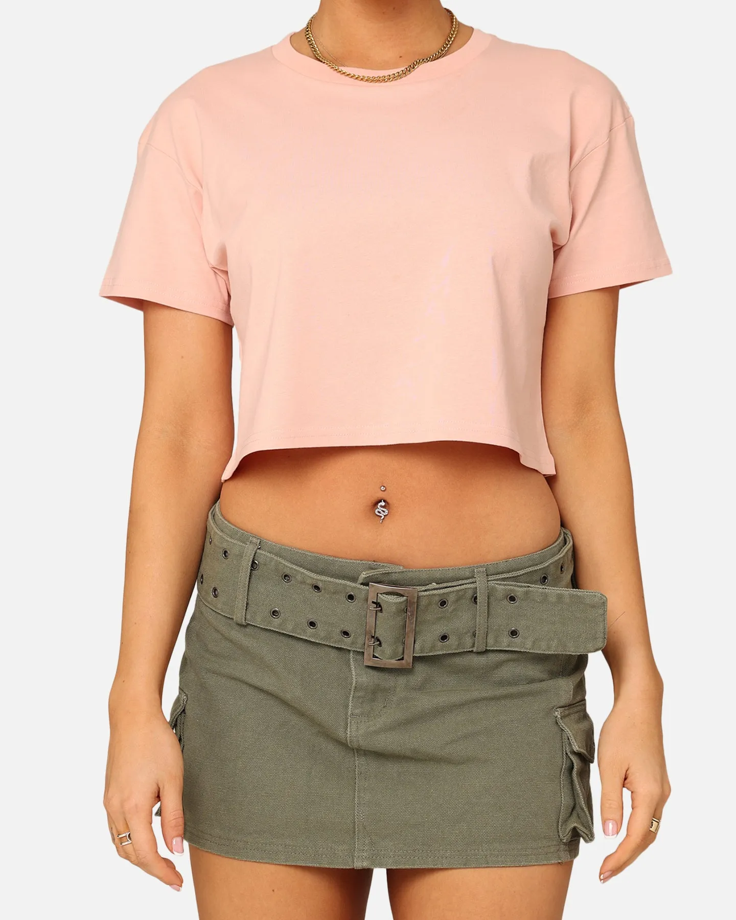 EN ES Women's Crop T-Shirt Pale Pink