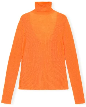 Flame Light Merino Knit Turtleneck Sweater