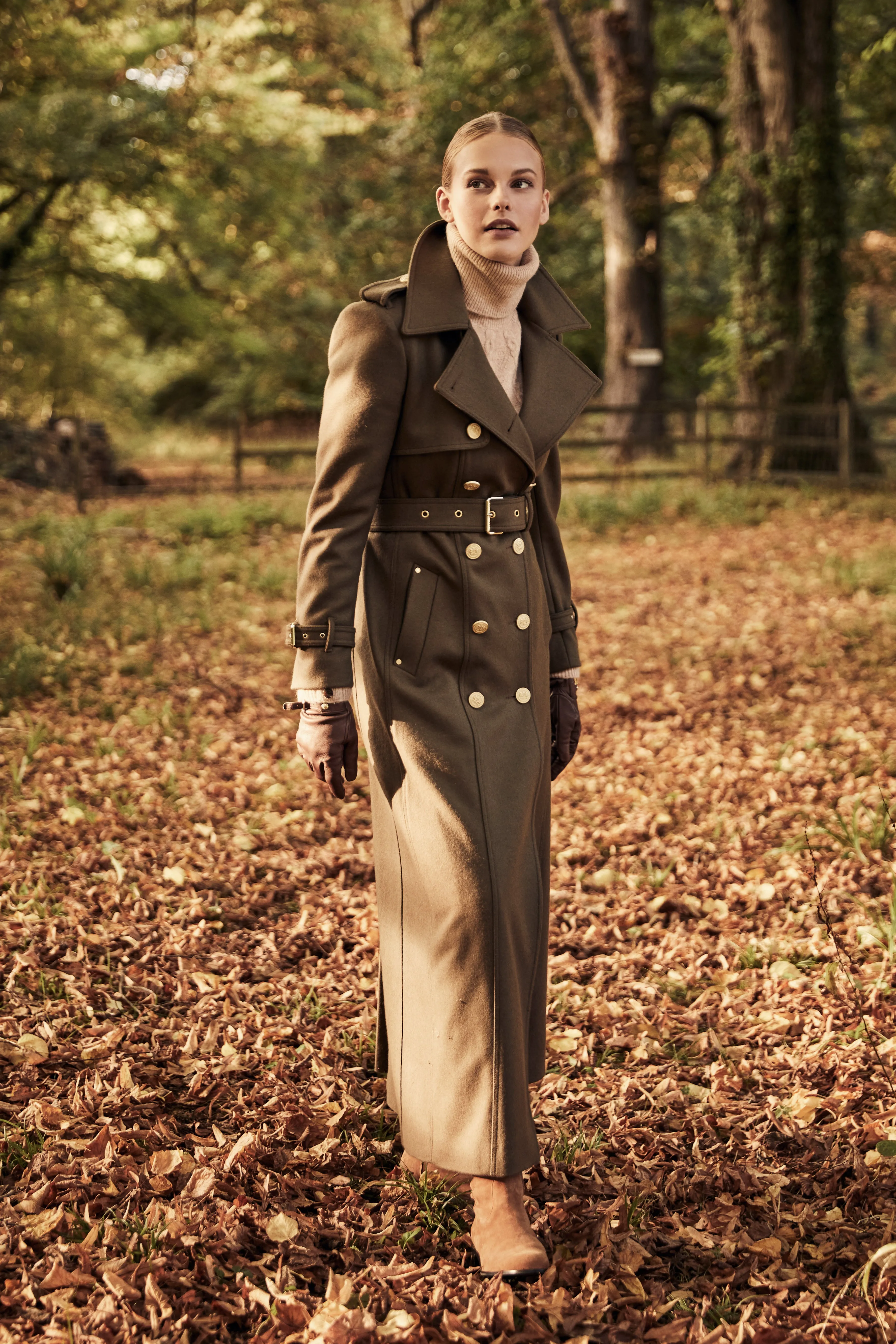 Full Length Chelsea Trench Coat (Khaki)