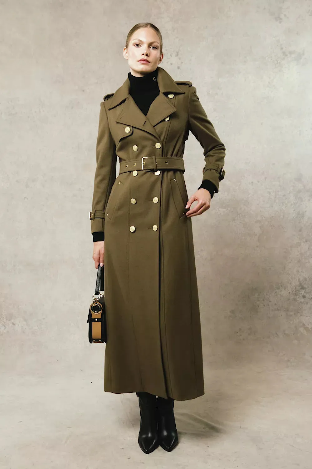 Full Length Chelsea Trench Coat (Khaki)