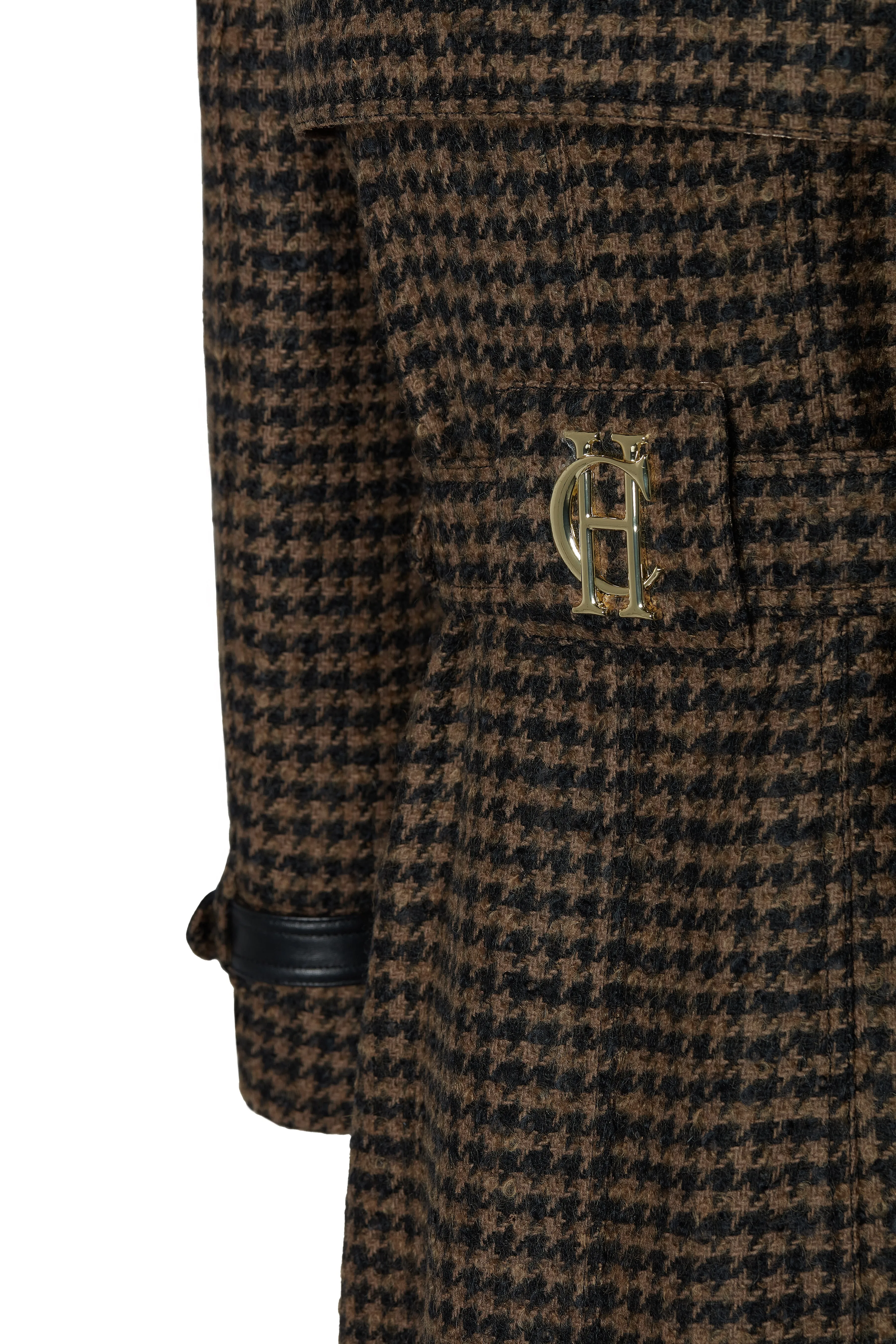 Full Length Marlborough Trench Coat (Chocolate Houndstooth)