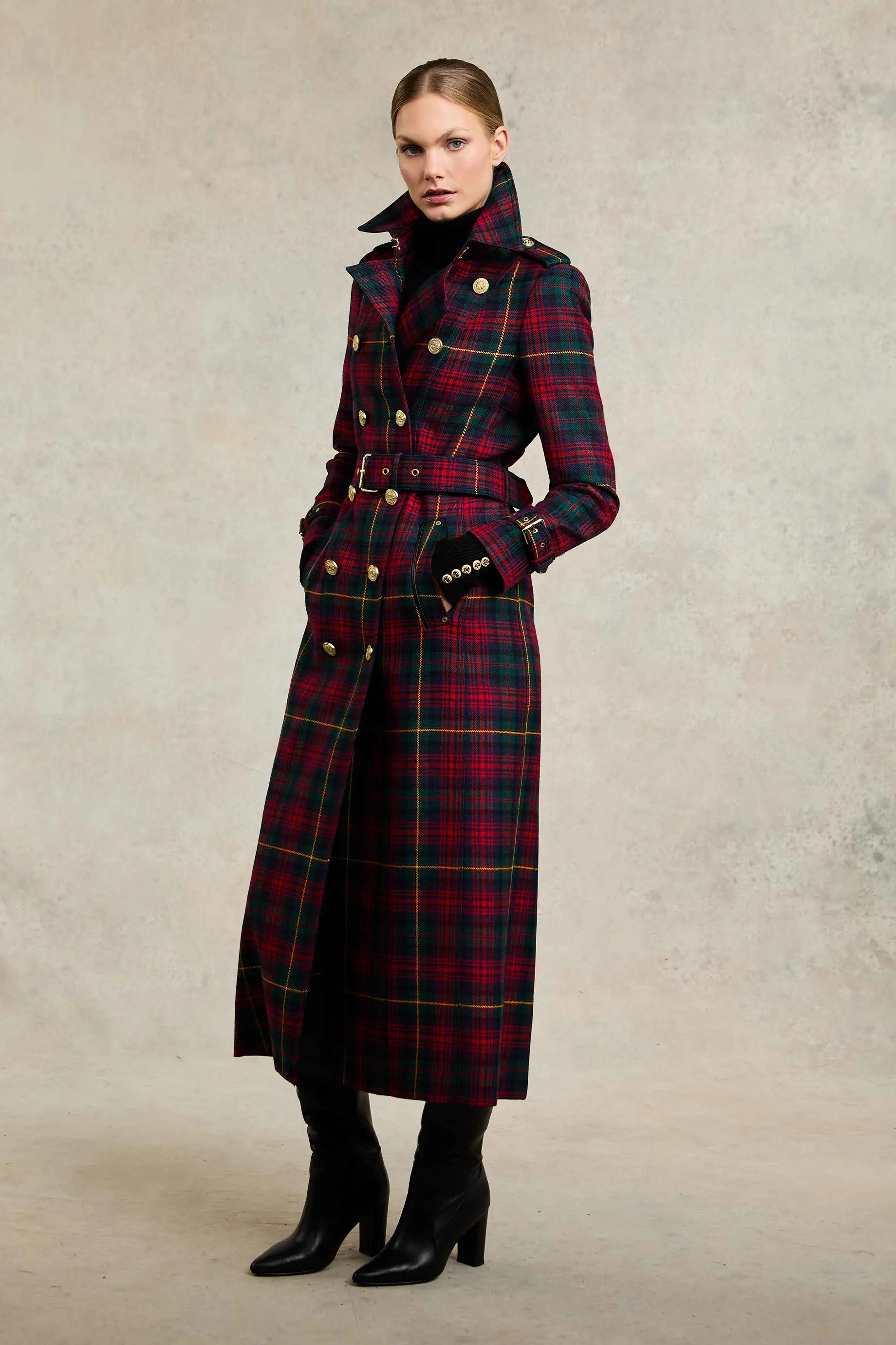 Full Length Marlborough Trench Coat (Logan Tartan)