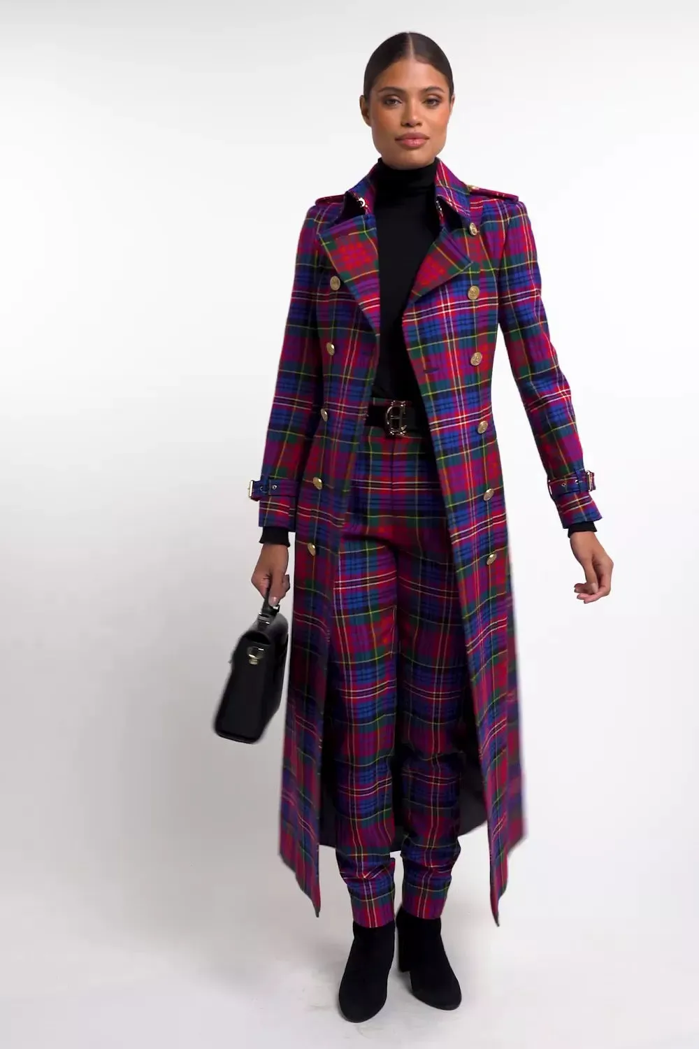 Full Length Marlborough Trench Coat (Macpherson Tartan)