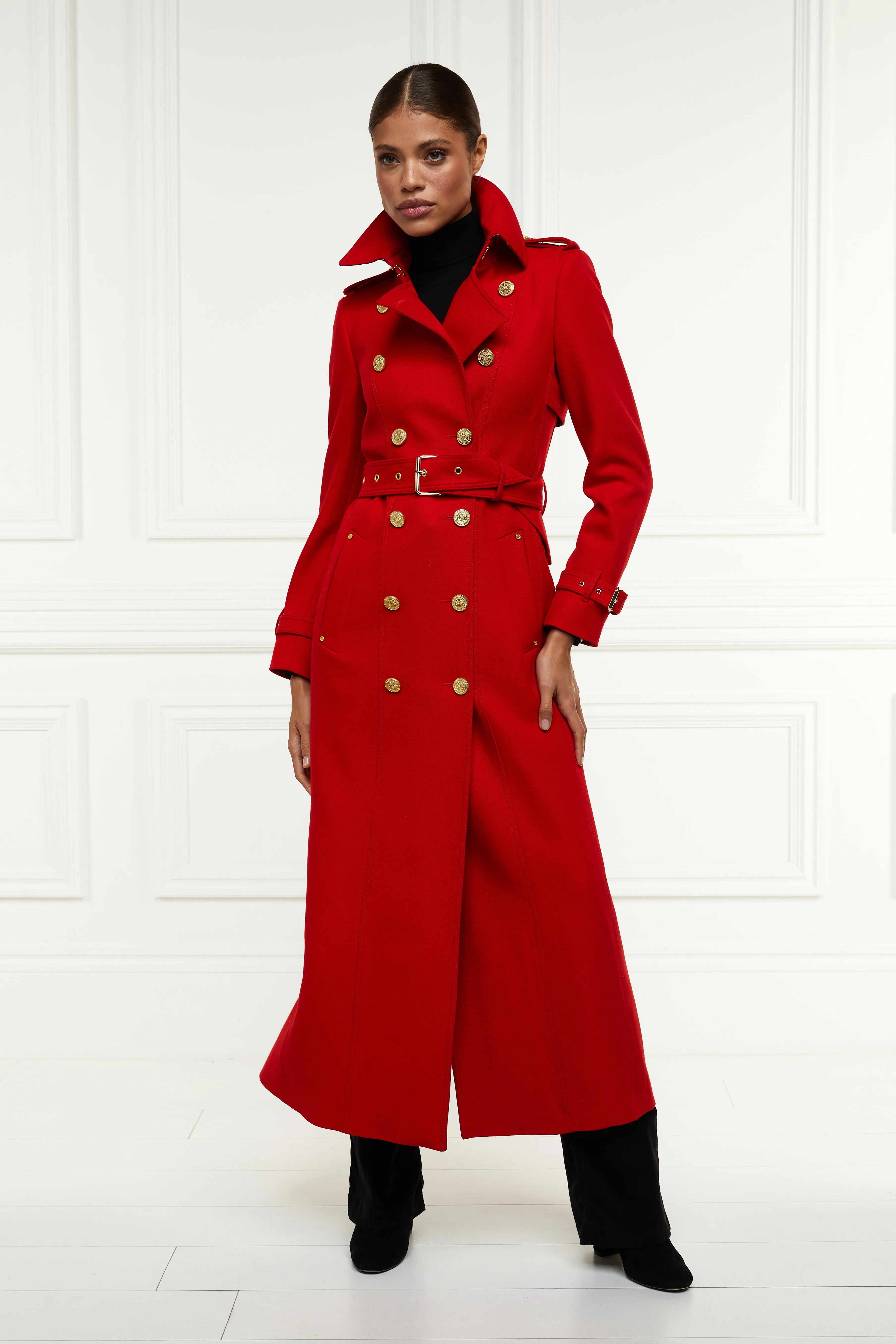 Full Length Marlborough Trench Coat (Red Barathea)