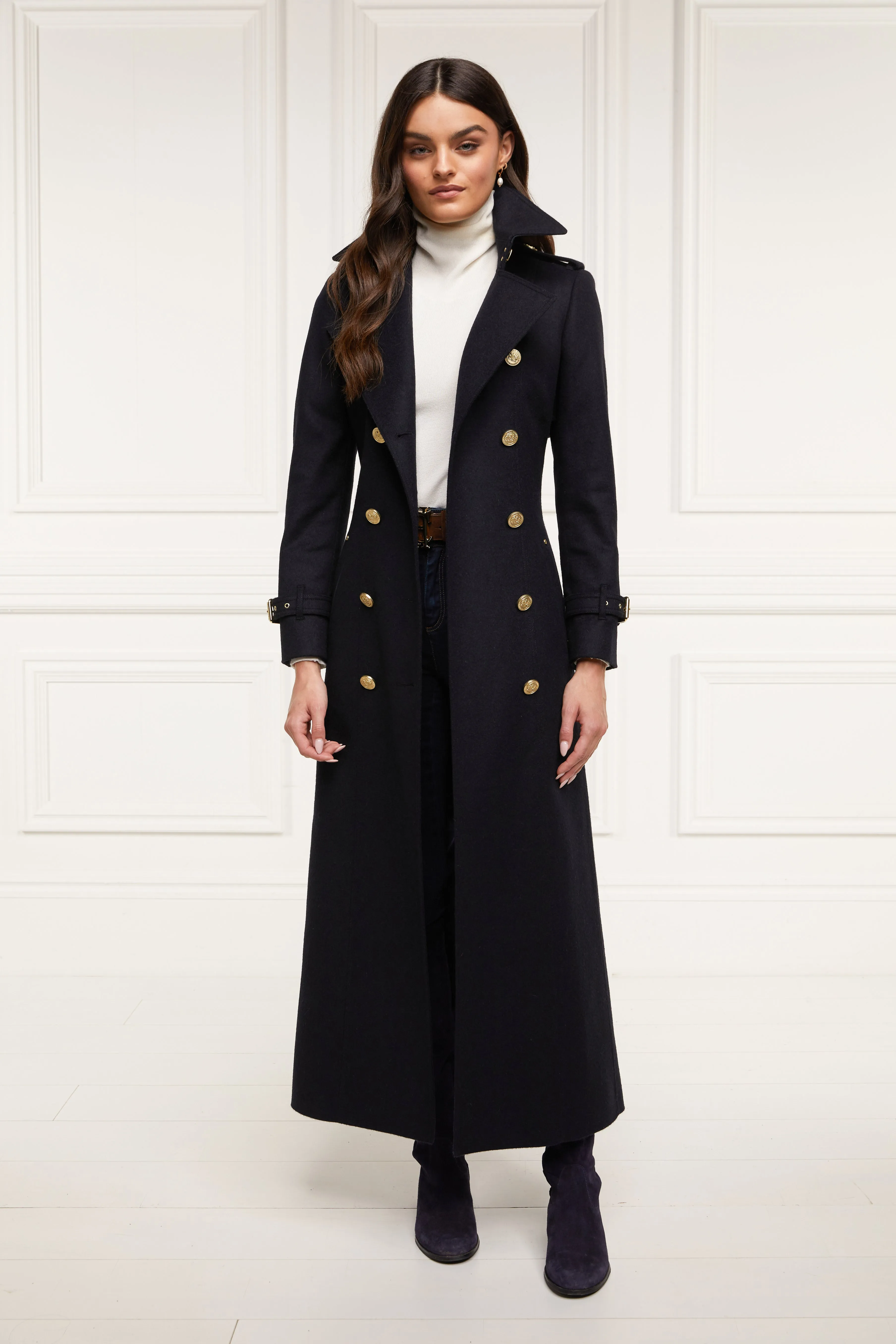 Full Length Marlborough Trench Coat (Soft Navy)