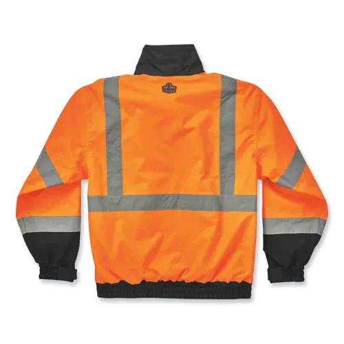 Glowear 8379 Class 3 Hi-vis Fleece Lined Bomber Jacket, Orange, Small, Ships In 1-3 Business Days