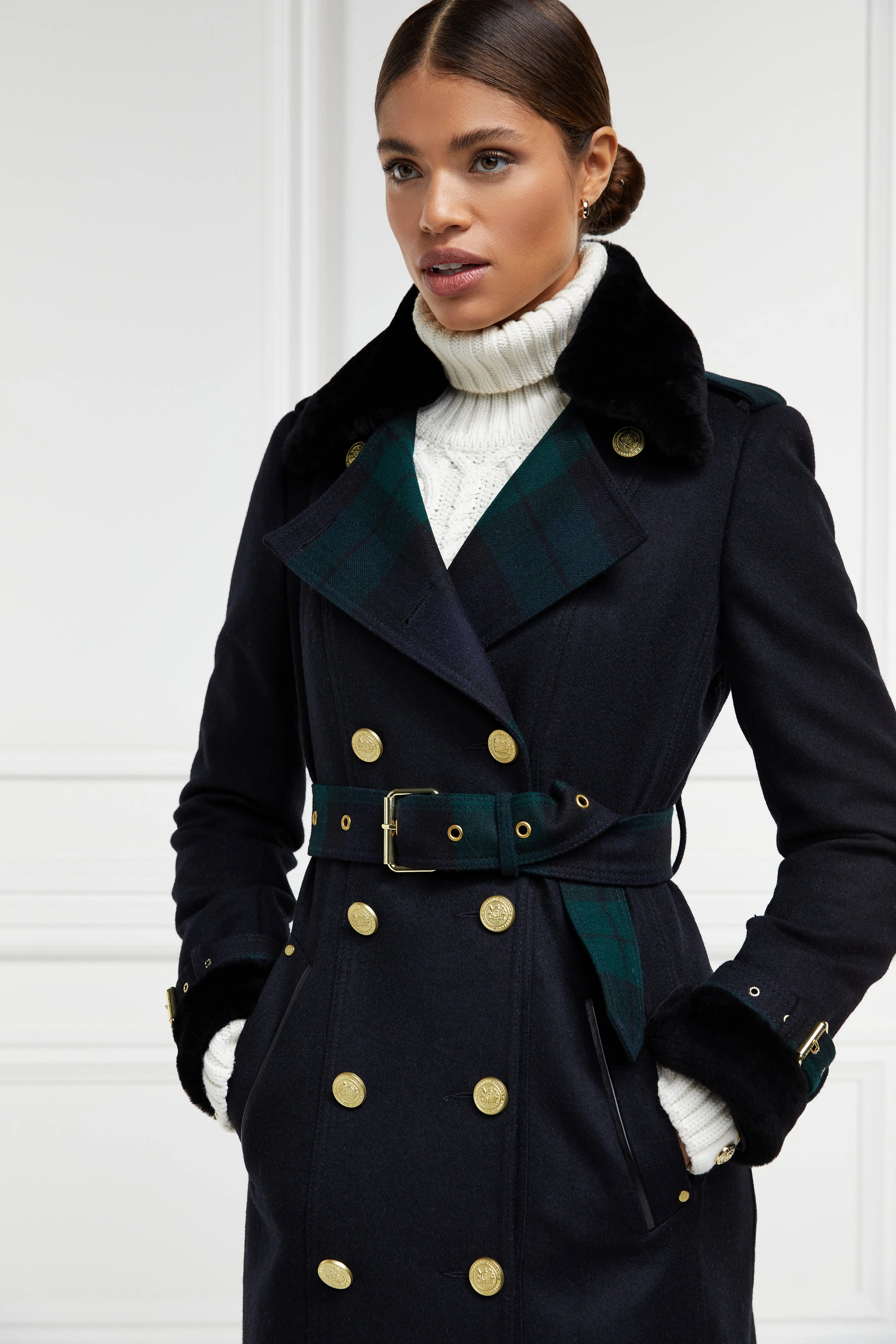 Gold Label Trench (Soft Navy Blackwatch)