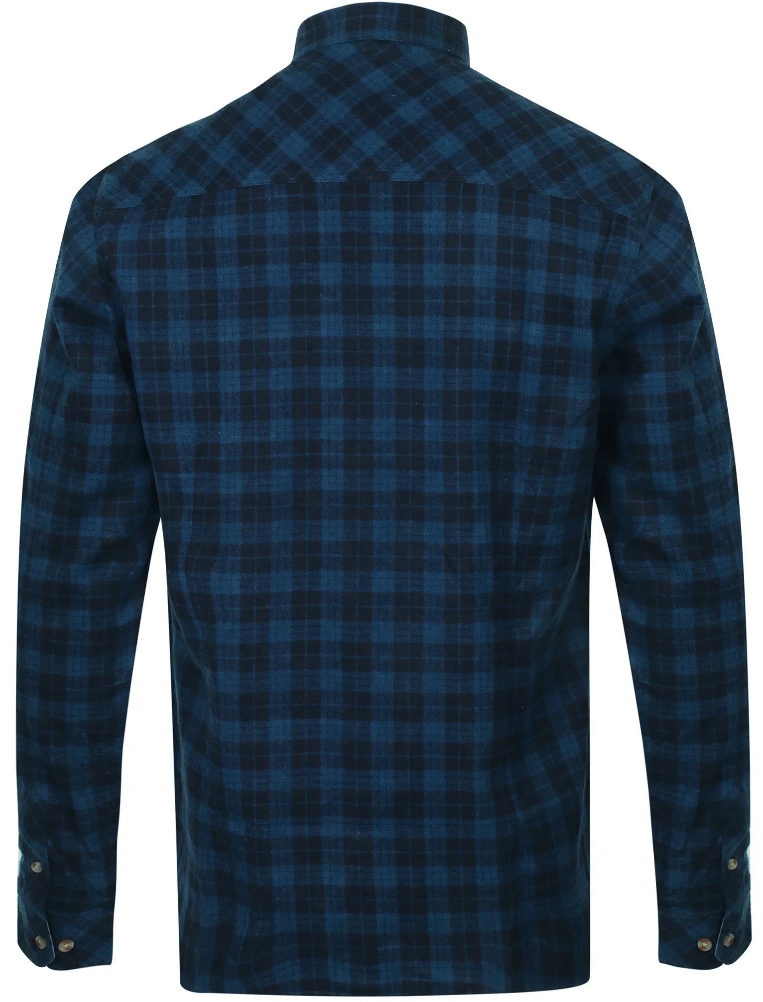 Hadleigh Checked Cotton Flannel Shirt In Estate Blue - Tokyo Laundry