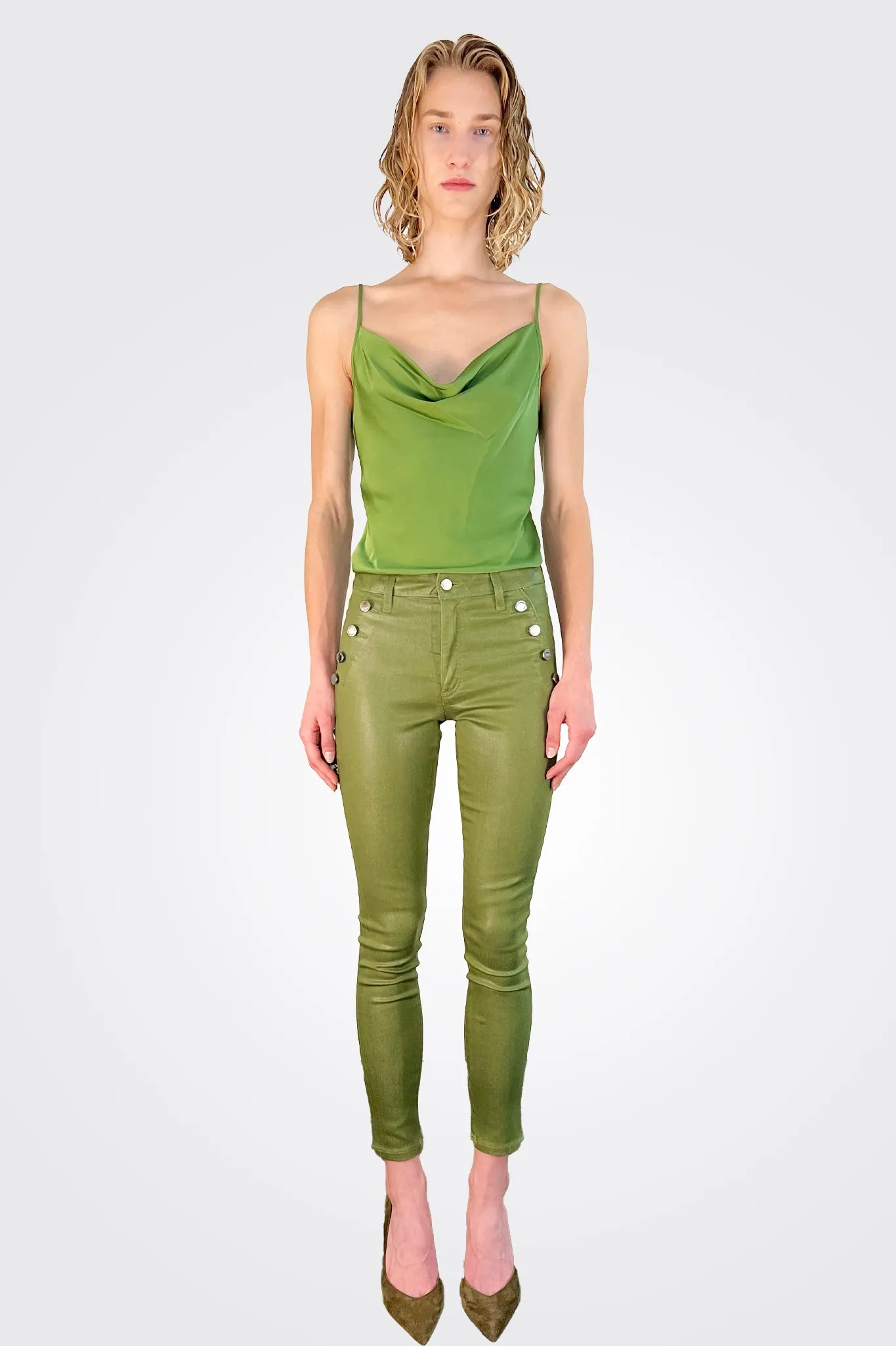 Helena Coated Skinny Jean - Spruce Coated