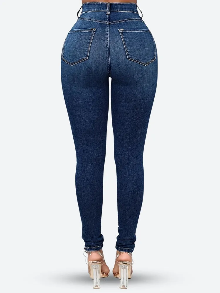 High Rise Denim Skinny Jeans