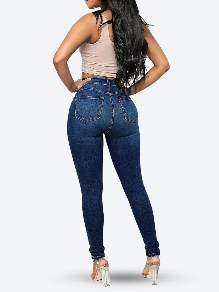 High Rise Denim Skinny Jeans