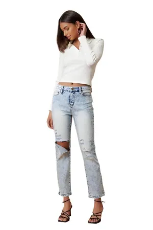 High Rise Distressed Skinny Jeans