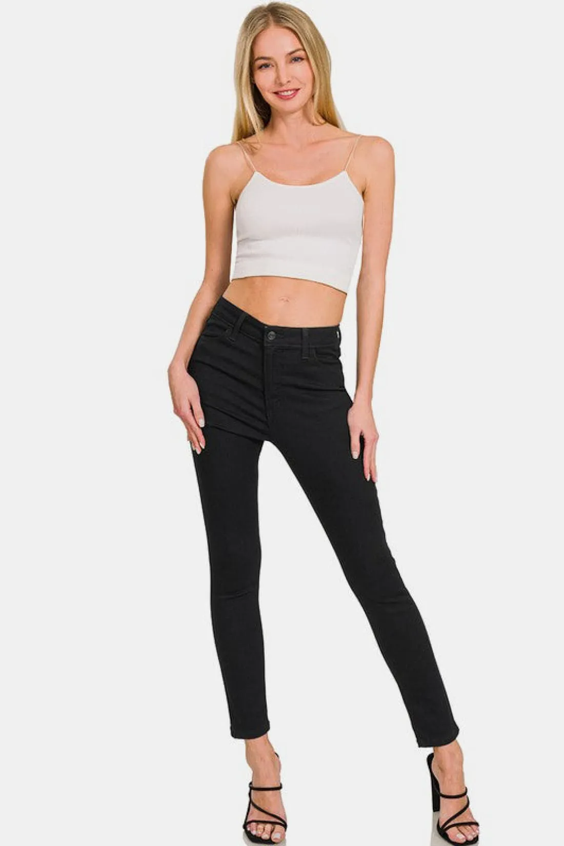 High Rise Skinny Jeans with Pockets