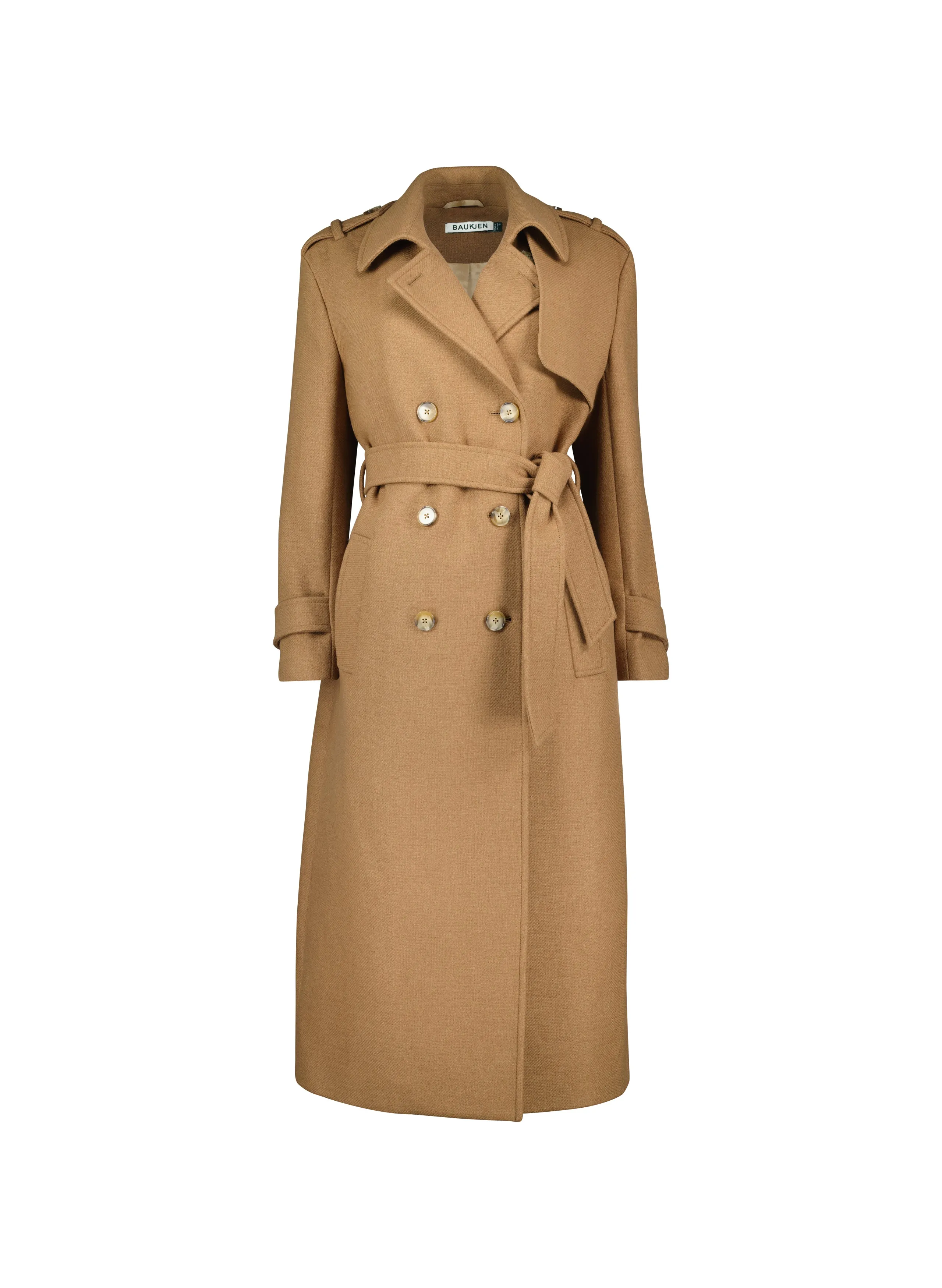 Ingrid Belted Wool Trench Coat