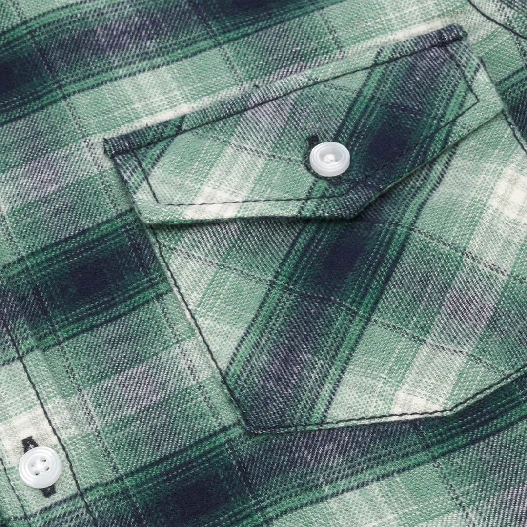 Isla Flannel Check Ladies Shirt - Green by Hoggs of Fife