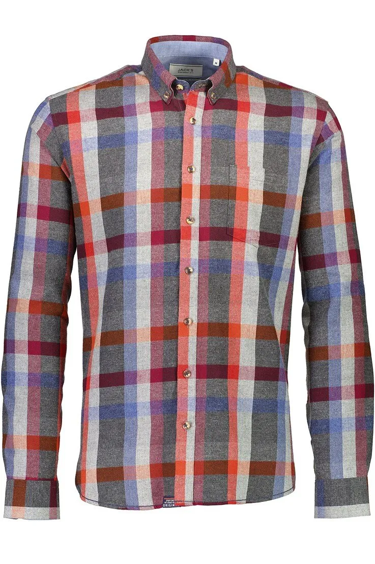 Jacks - Ternet flannel skjorte regular fit