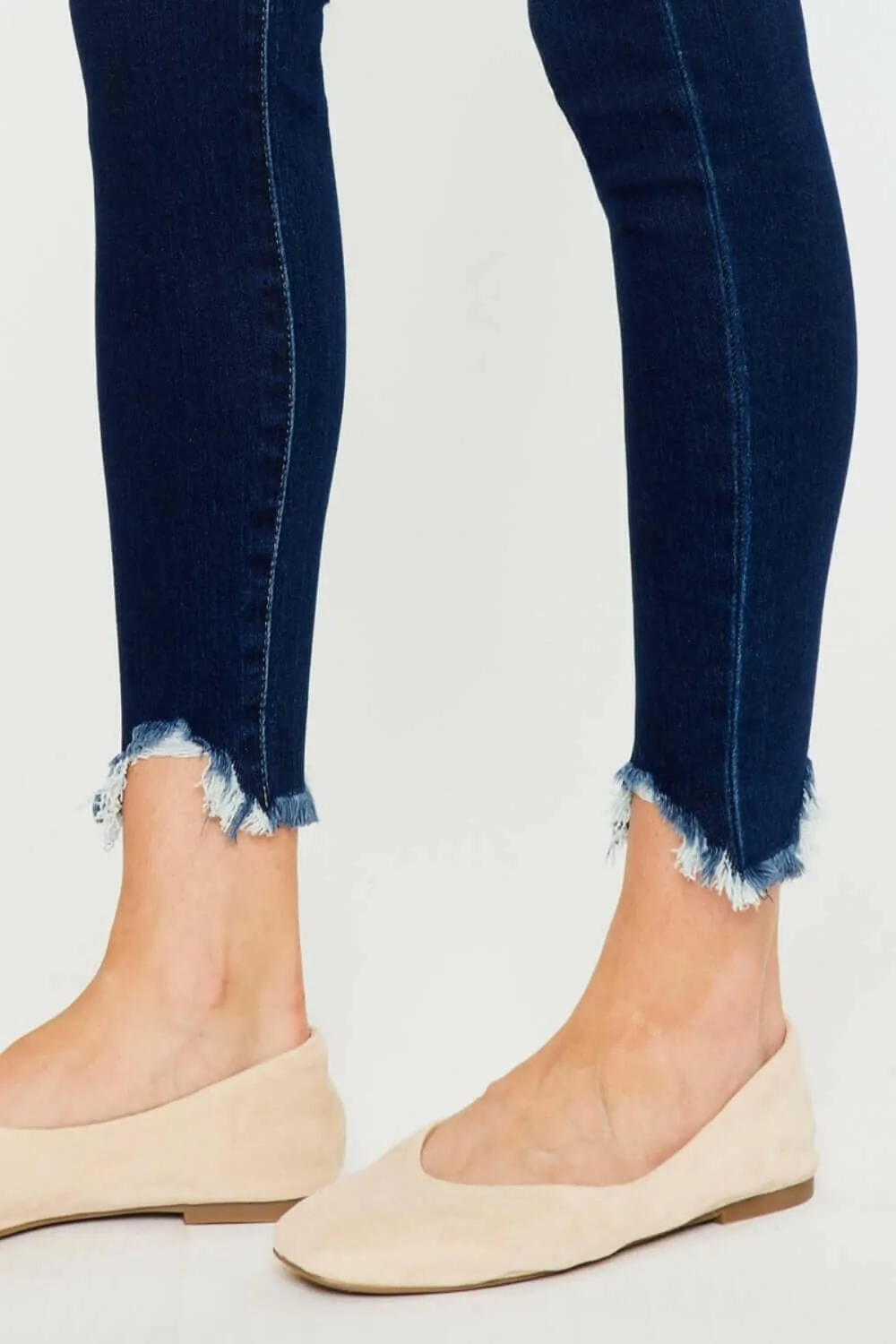 Kancan Full Size High Rise Frayed Ankle Skinny Jeans | SLEEKDENIM.COM