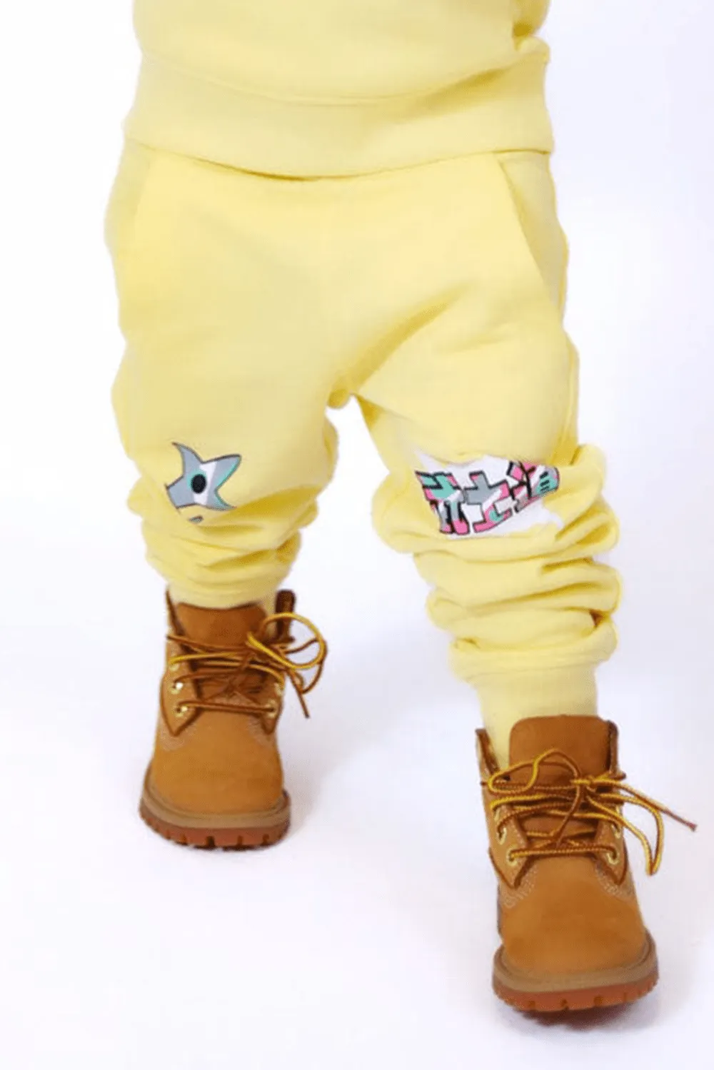 Kids Invincible Plush Jogger Sweatpants (Pale Yellow)