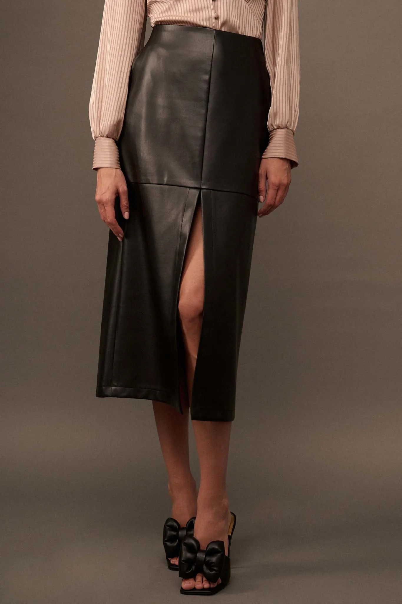 Leading Edge Vegan Leather Pencil Skirt