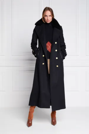 Marlborough Shearling Trench Coat (Soft Black)