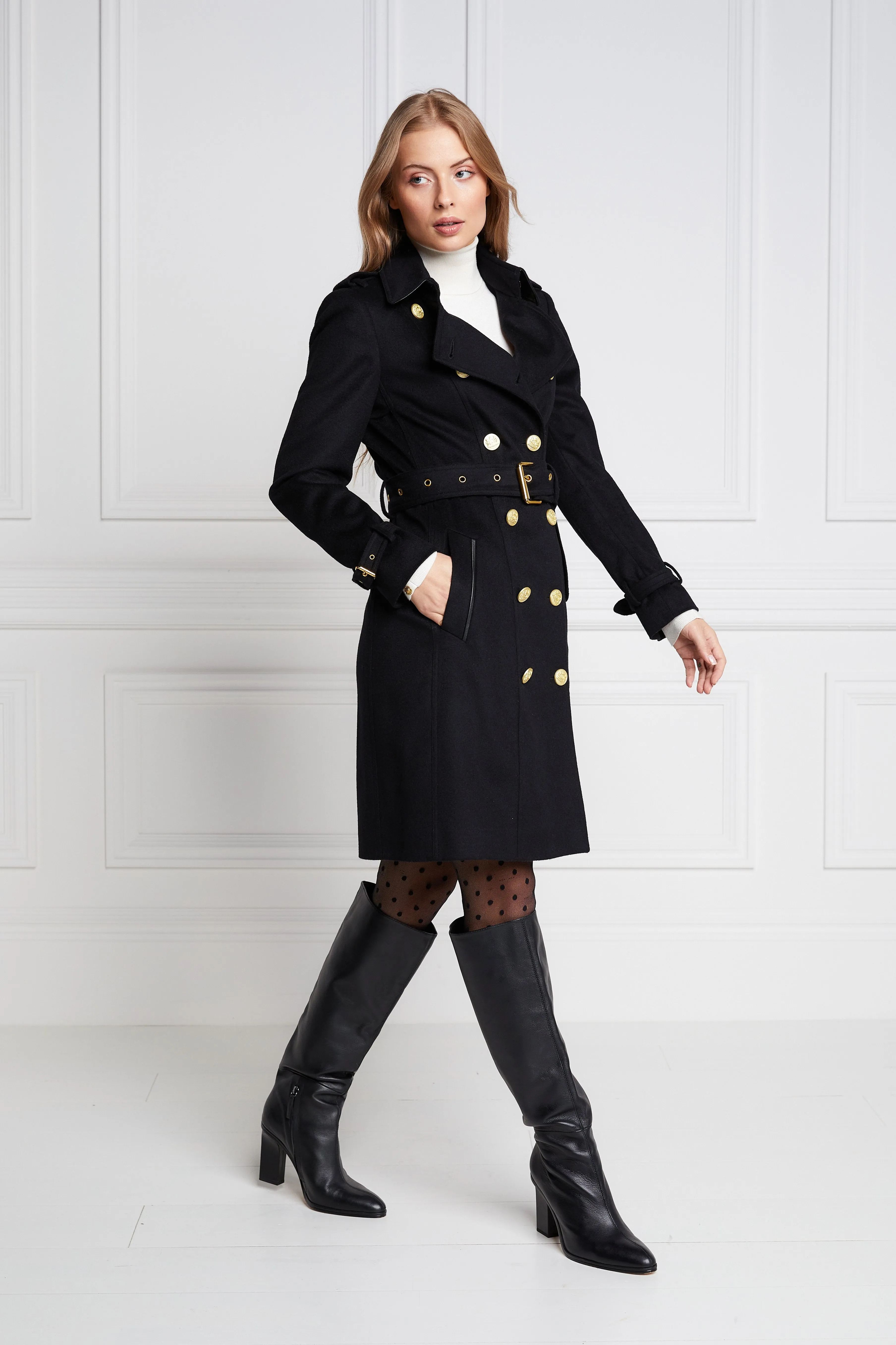 Marlborough Trench Coat (Soft Black)