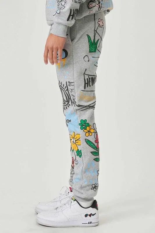 Mens All Over Graphic Jogger Pants