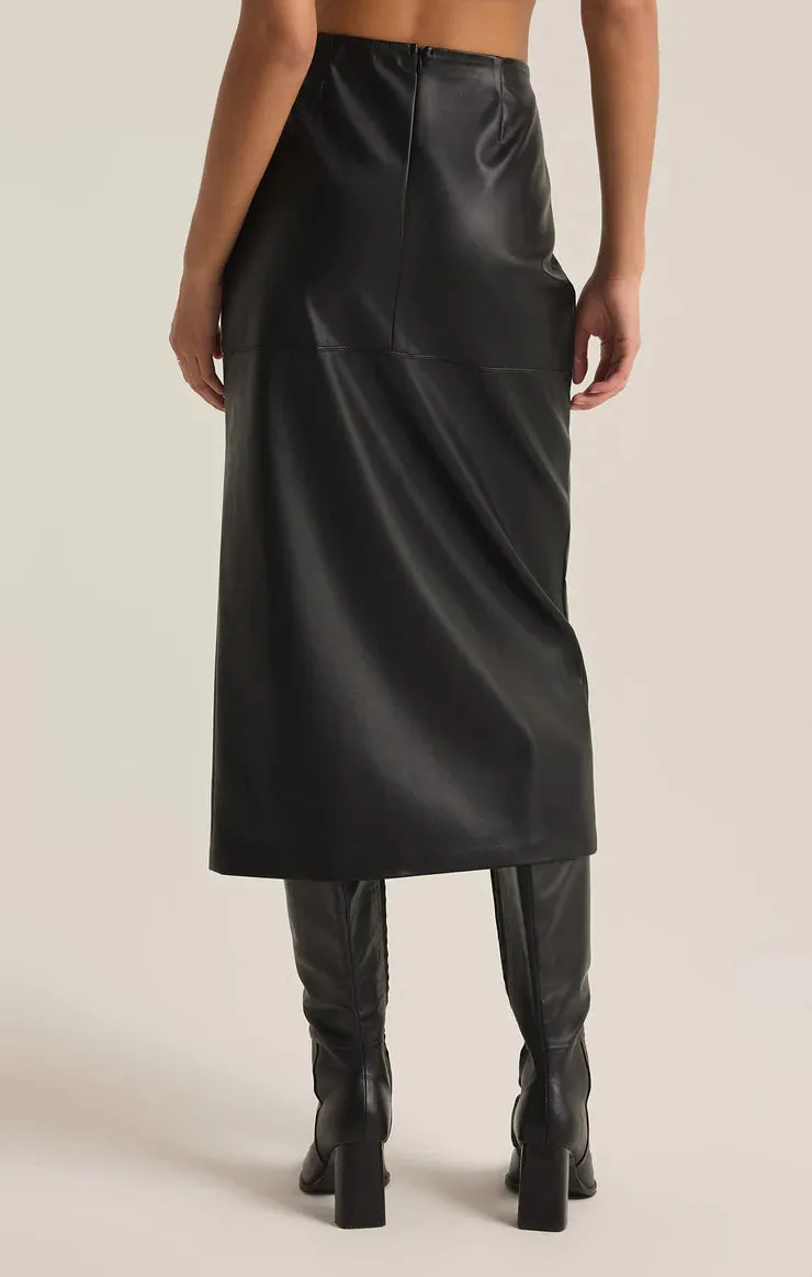 METROPOLITAN FAUX LEATHER SKIRT