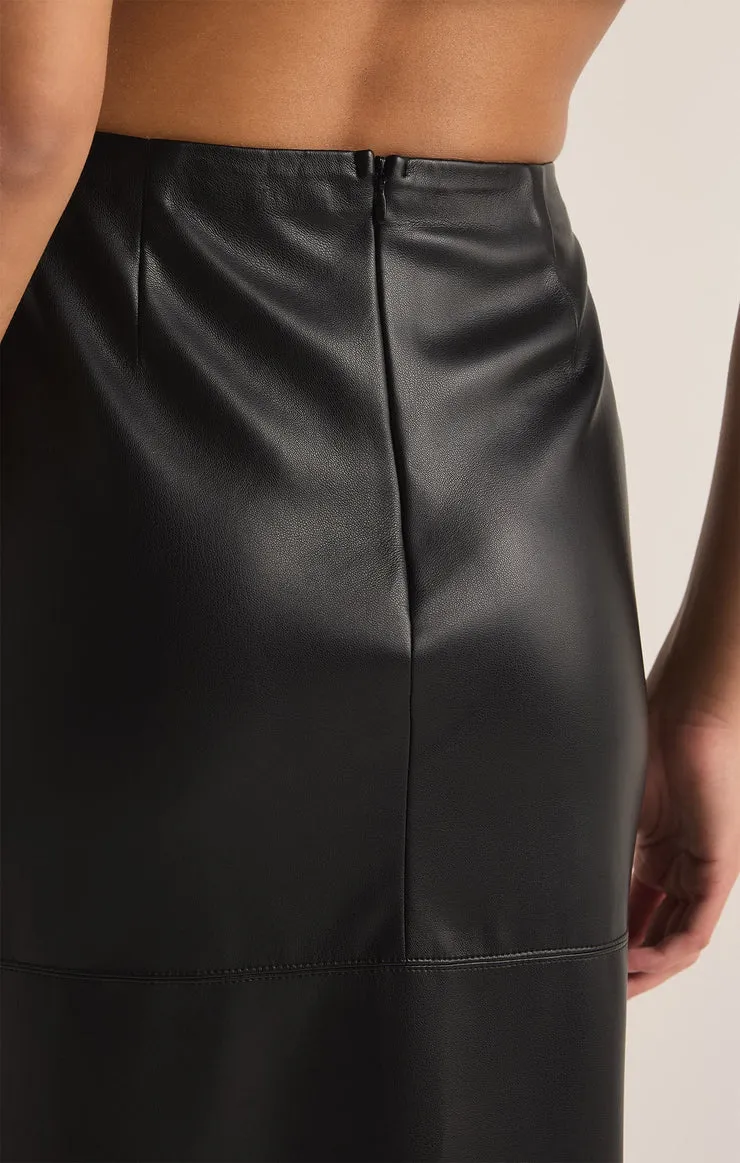 METROPOLITAN FAUX LEATHER SKIRT