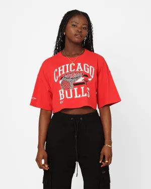 Mitchell & Ness Women's Chicago Bulls Dunk Arch Cut Off Crop T-Shirt Red