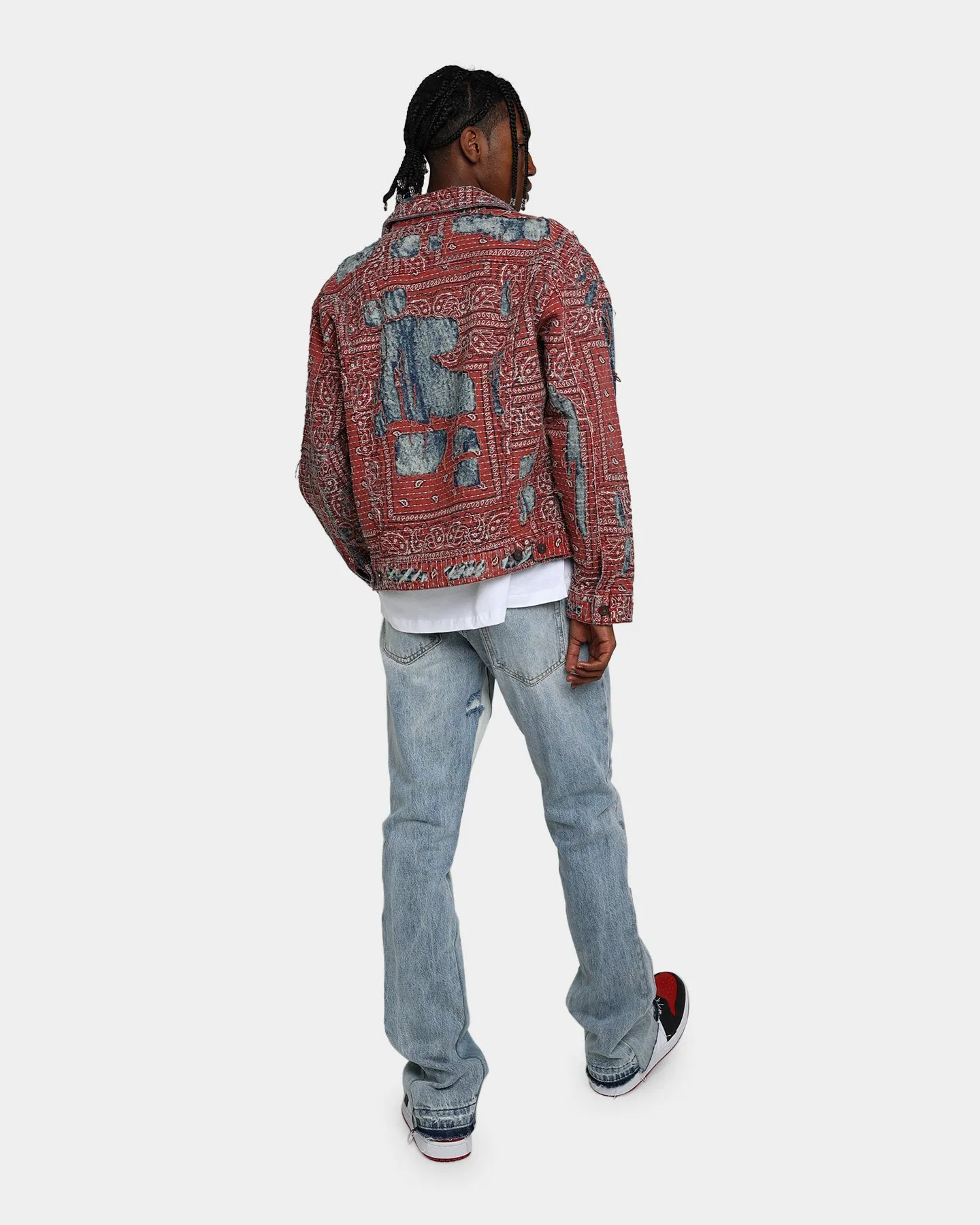 MNML Boro Paisley Trucker Jacket Blue/Red