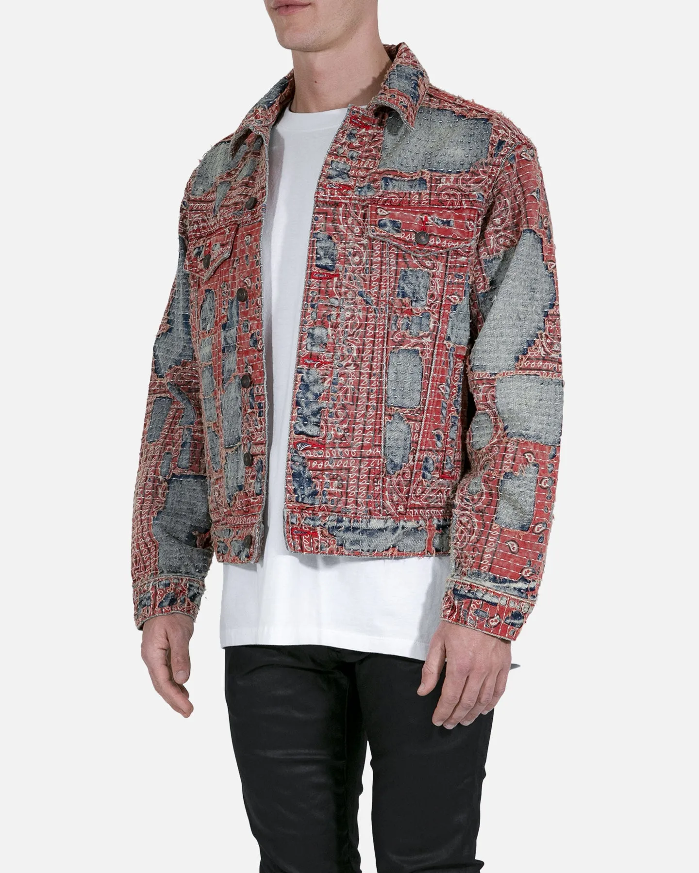 MNML Boro Paisley Trucker Jacket Blue/Red