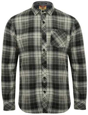 Nashville Checked Long Sleeve Flannel Shirt in Charcoal - Tokyo Laundry