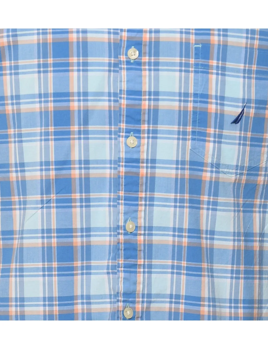 Nautica Checked Blue Shirt - L