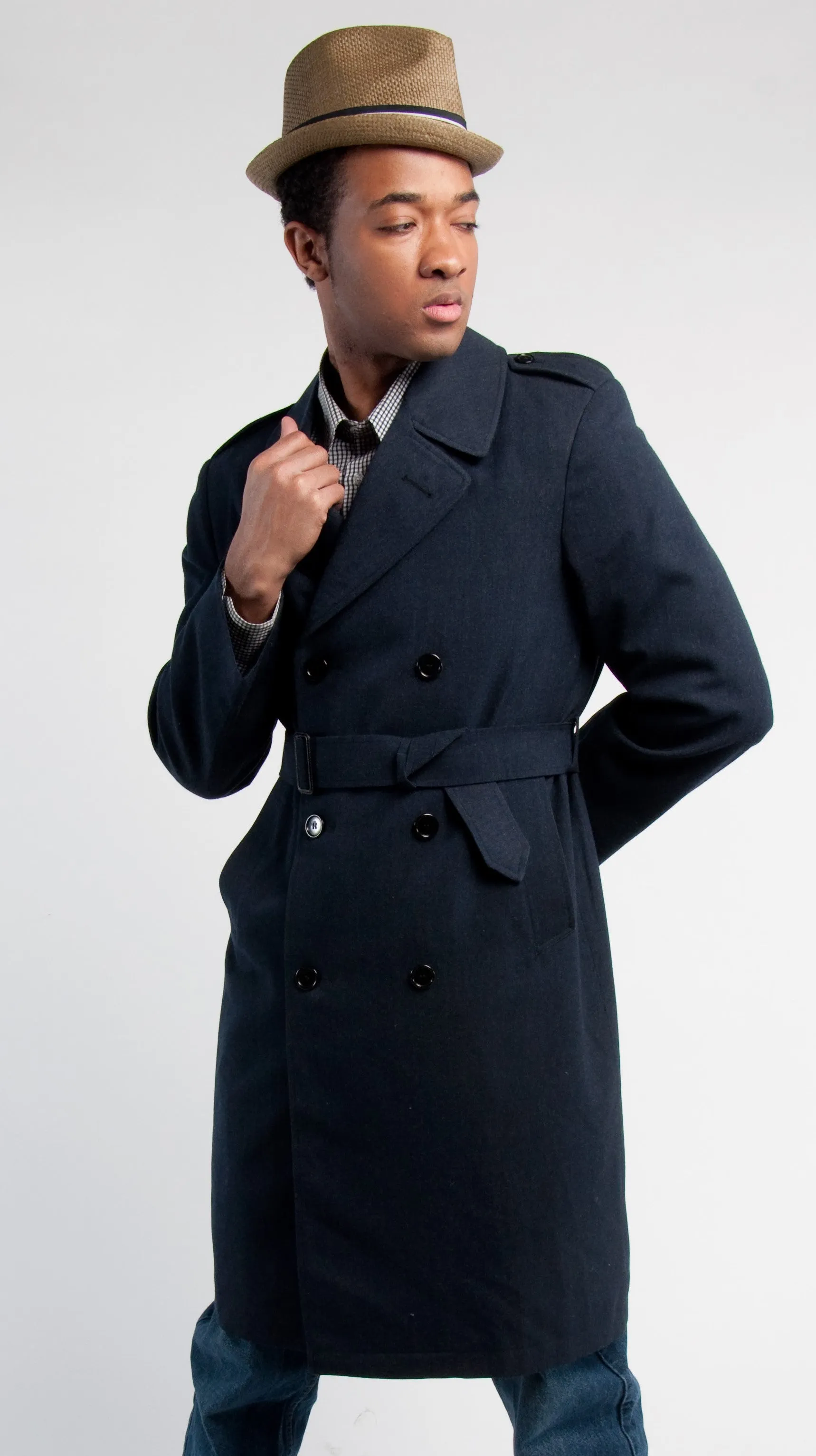 Navy Blue Trench Coat