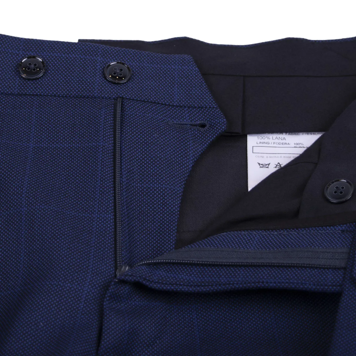 Navy Windowpane Check Super 130’s Wool Suit