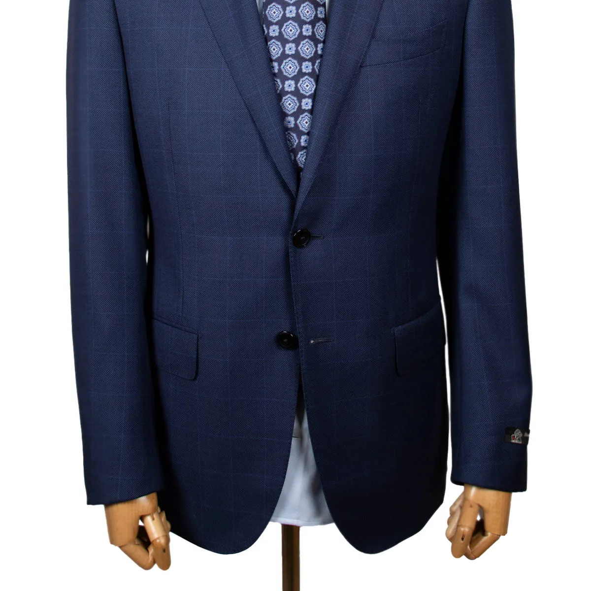 Navy Windowpane Check Super 130’s Wool Suit