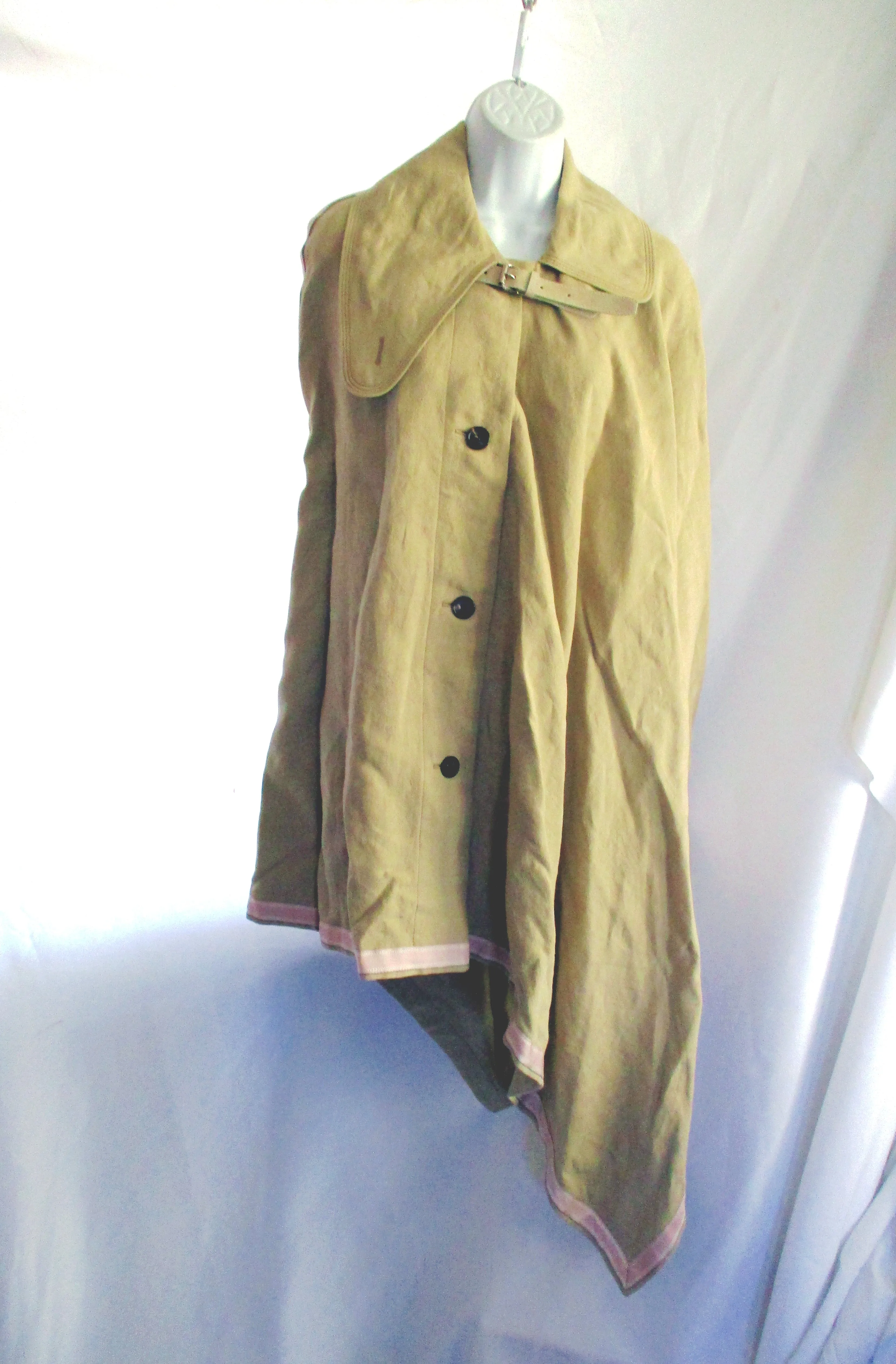 New CHLOE FRANCE PONCHO jacket coat S LIGHT GREEN KHAKI NWT Womens