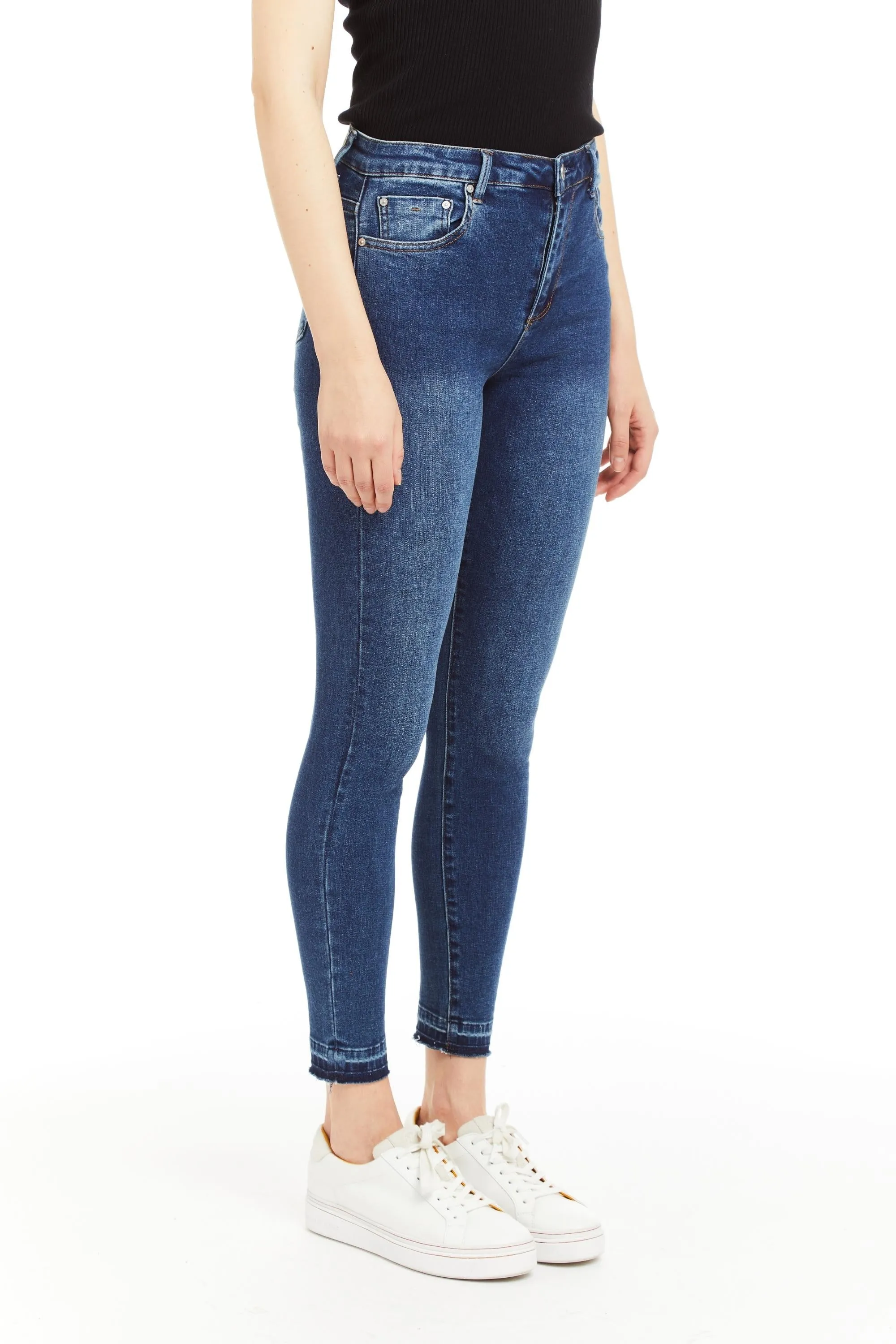 Nina - High Rise Skinny With High Released Hem