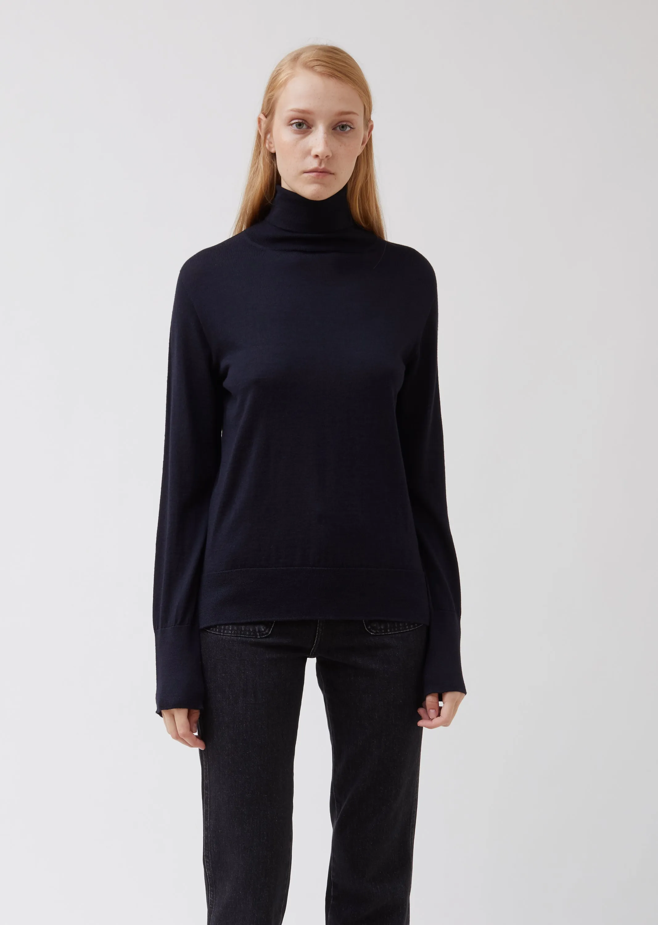 Ninon Turtleneck Wool Silk Fine Knit Sweater