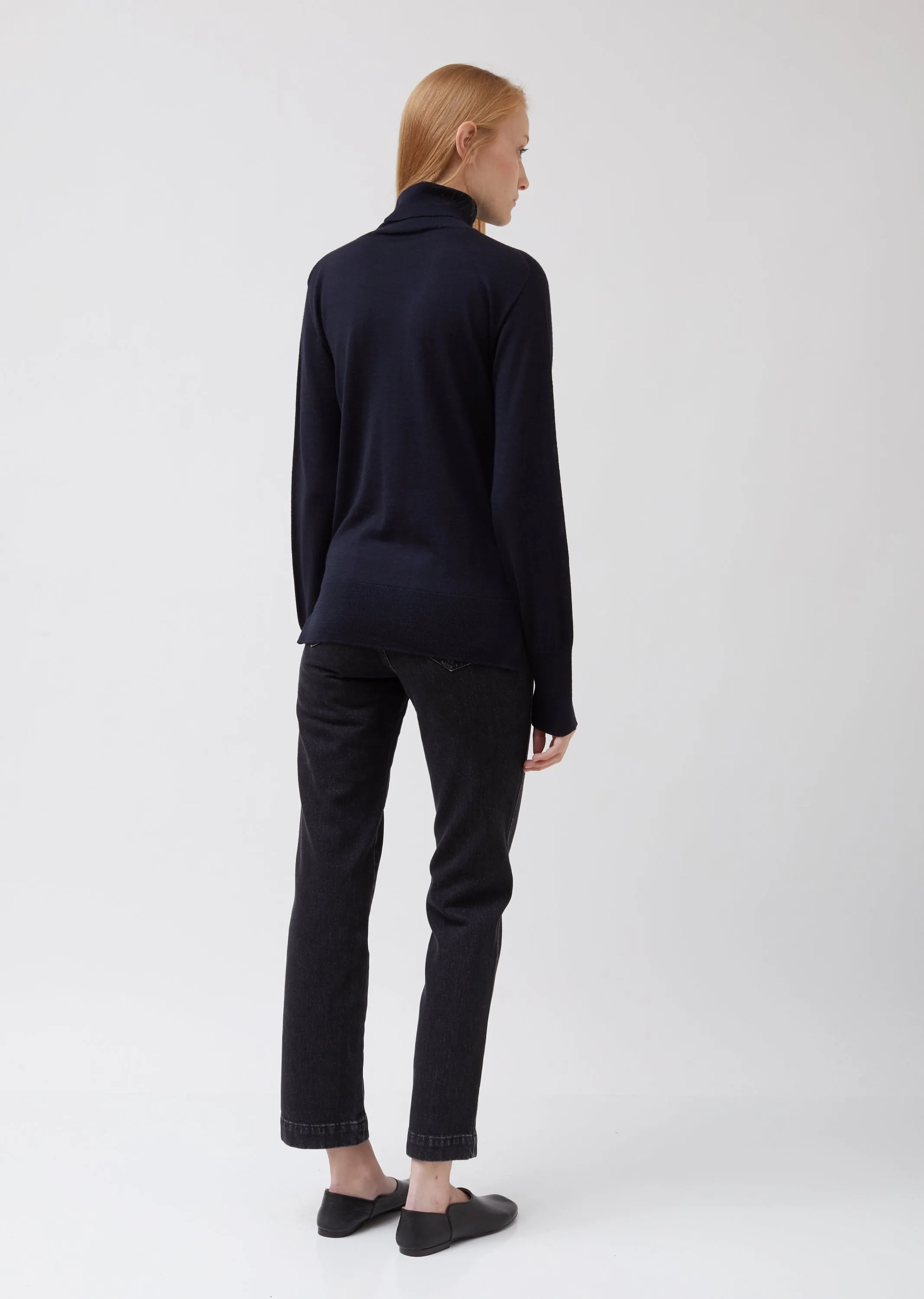 Ninon Turtleneck Wool Silk Fine Knit Sweater