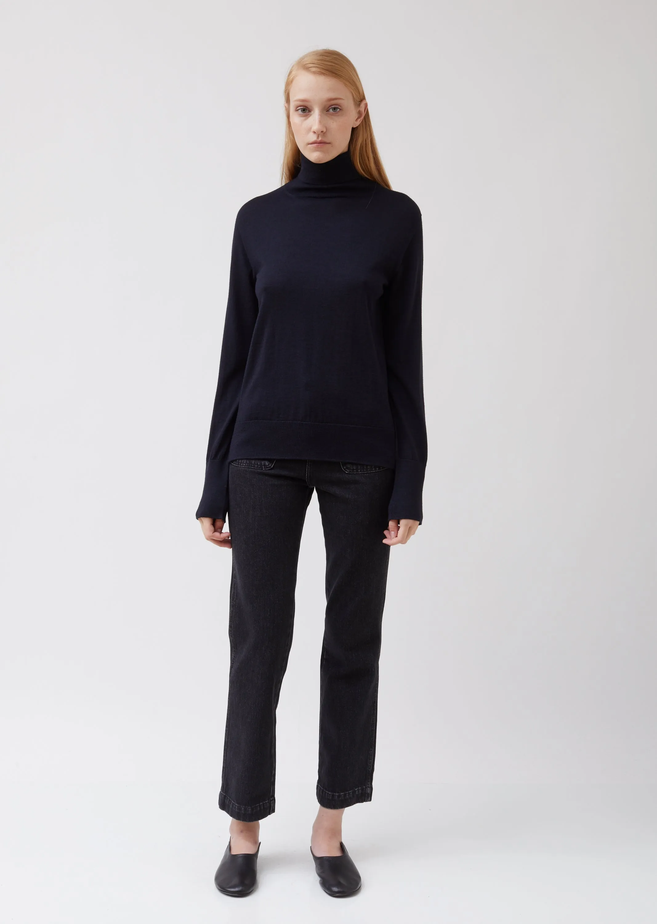 Ninon Turtleneck Wool Silk Fine Knit Sweater