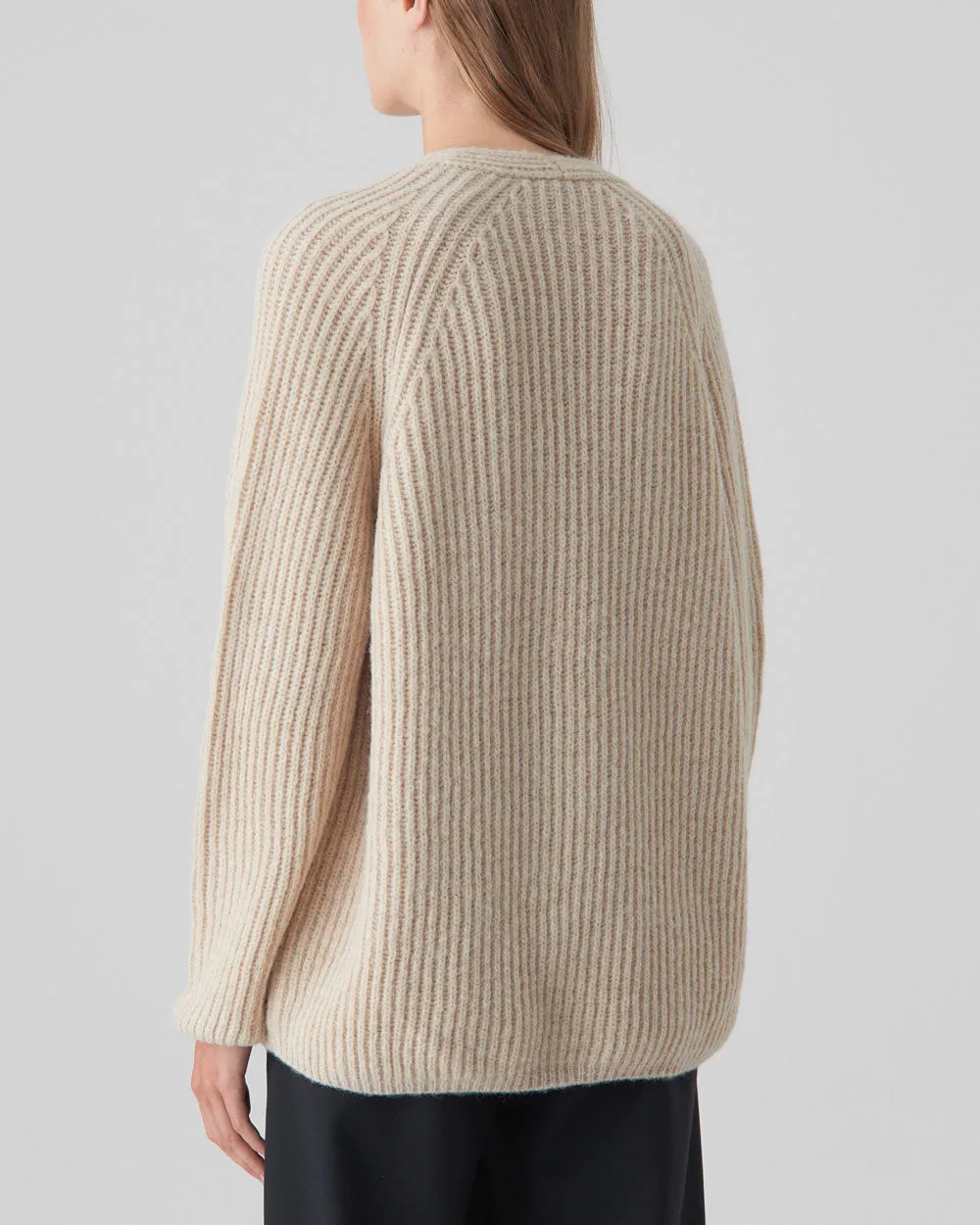 Nude Rib V Neck Sweater