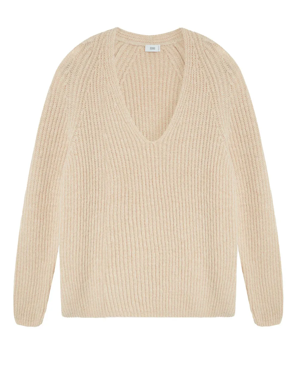 Nude Rib V Neck Sweater