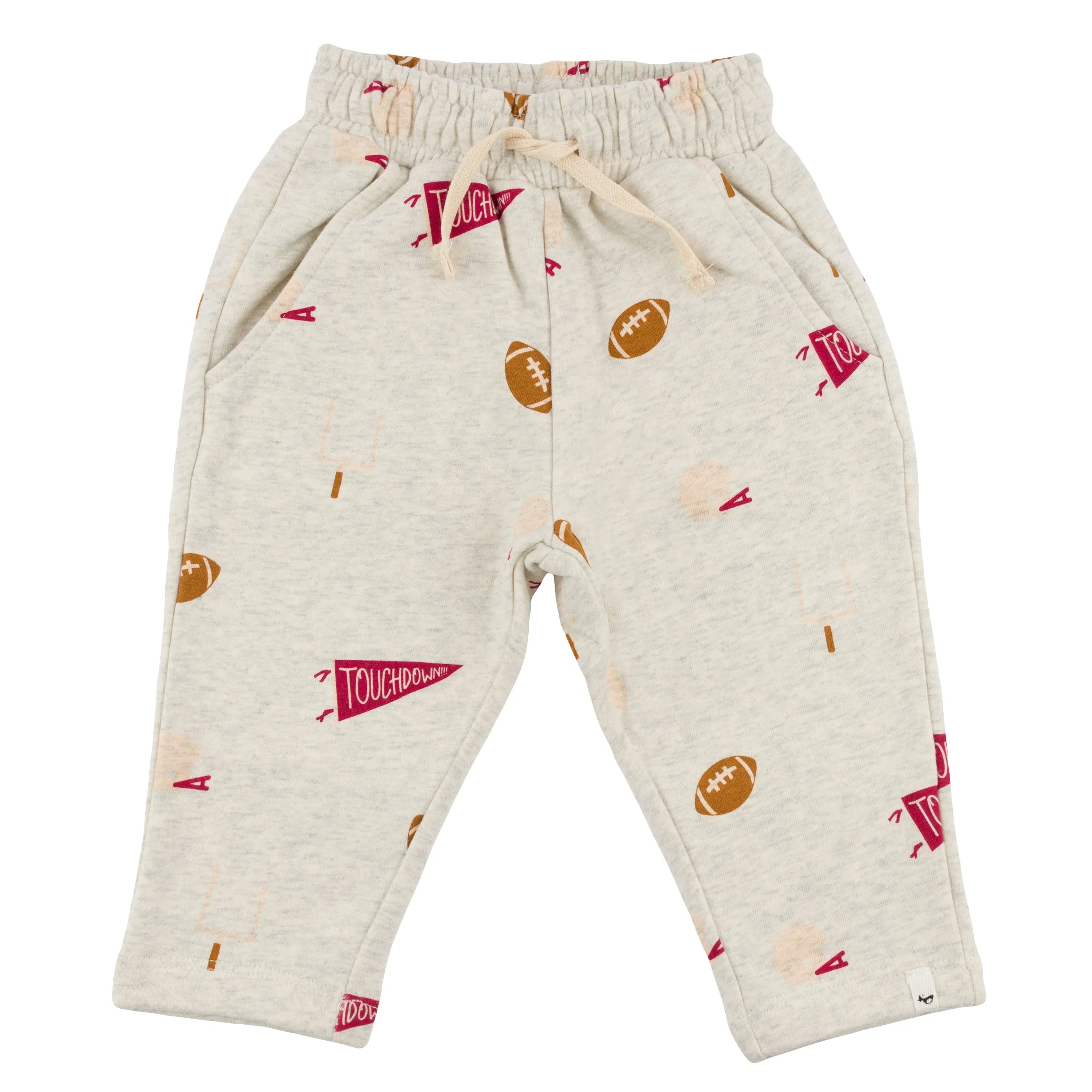 oh baby! Pocket Jogger - Vintage Football Print - Oatmeal Heather