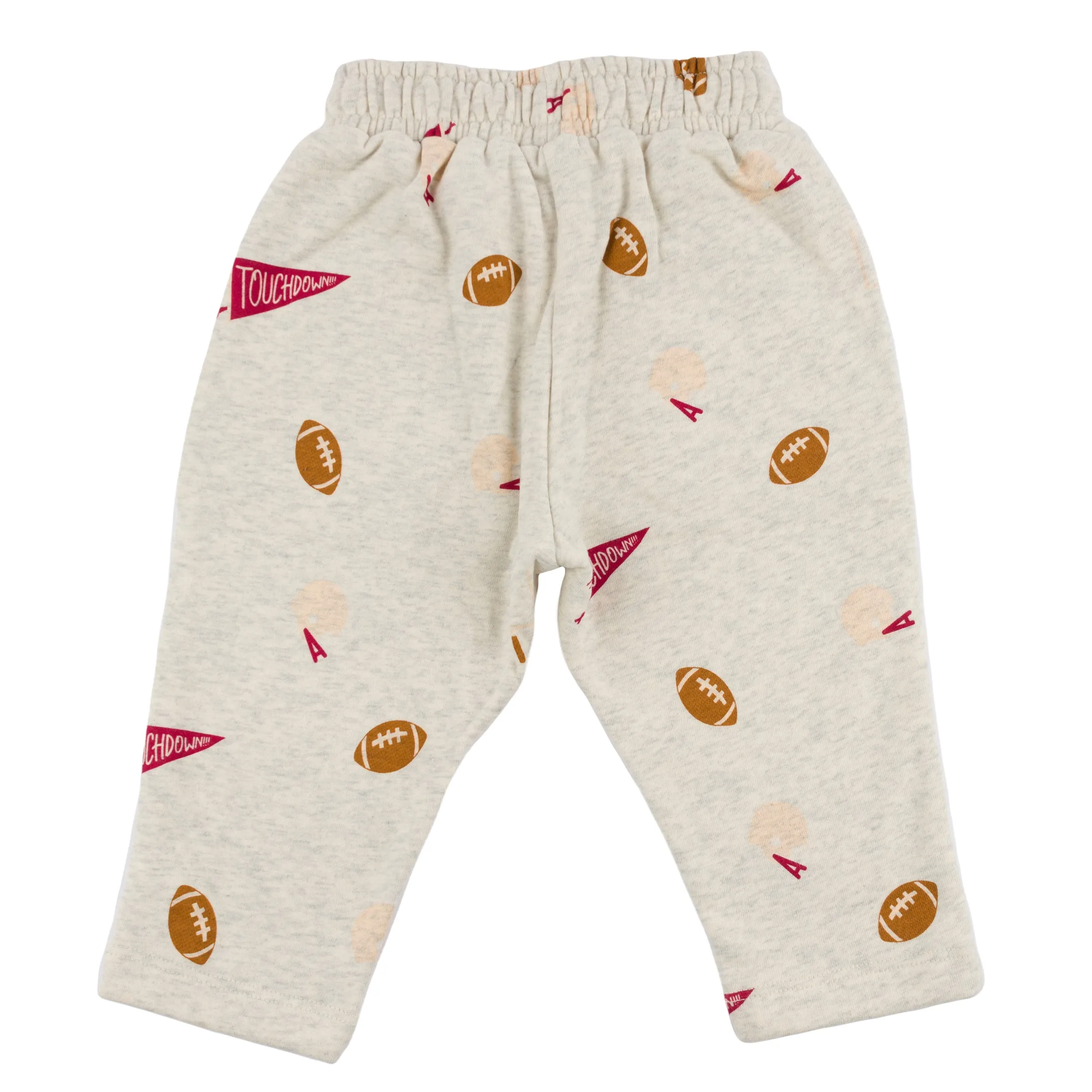 oh baby! Pocket Jogger - Vintage Football Print - Oatmeal Heather