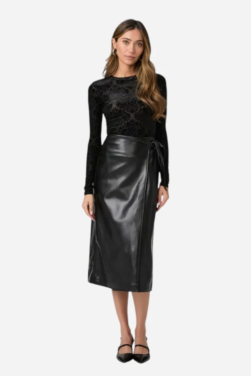 Paige Ogden Skirt Black Faux Leather