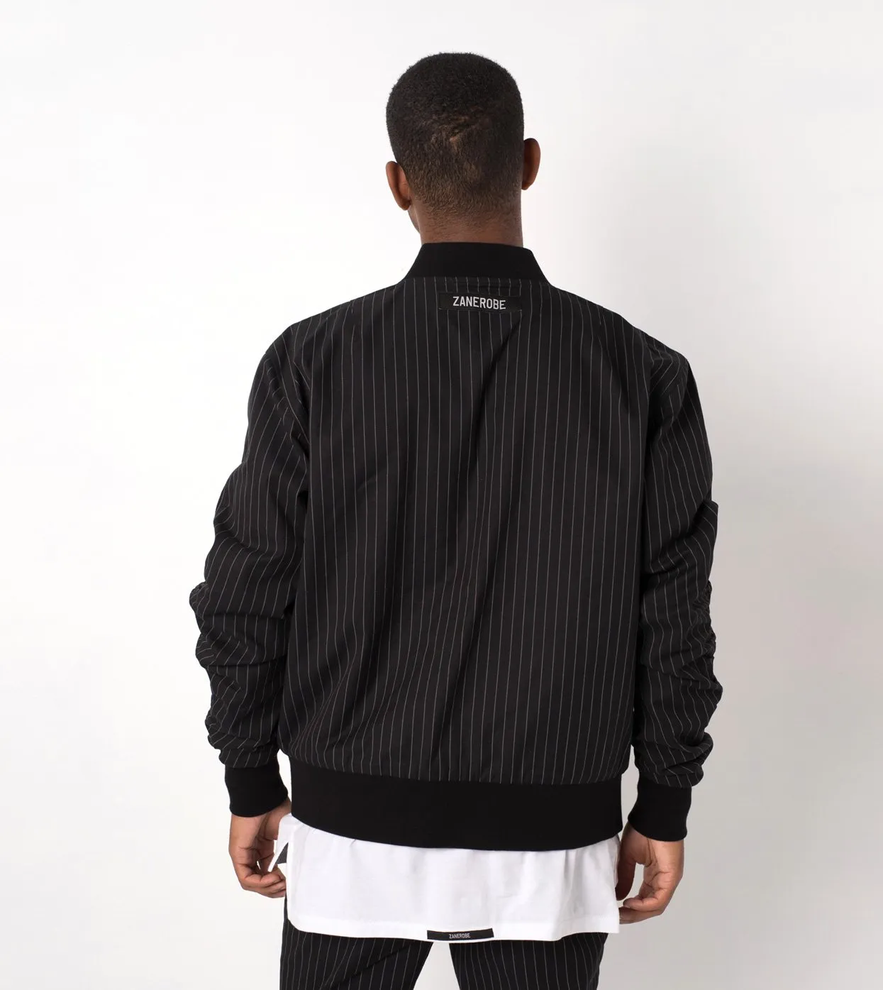 Pinstripe Reversible Bomber Black/White - Sale