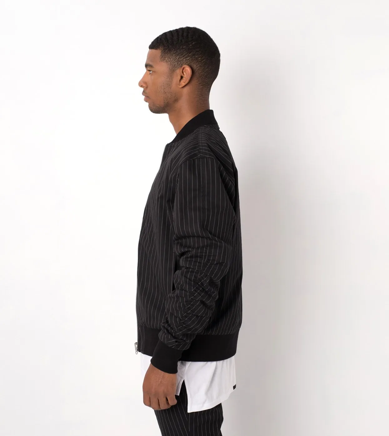 Pinstripe Reversible Bomber Black/White - Sale